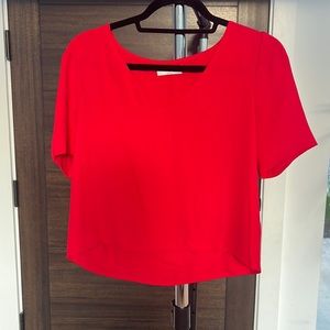 Red Aritzia Babaton V neck Cropped